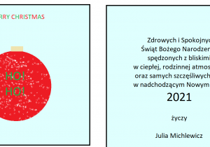 Julia Michlewicz - życzenia świąteczne